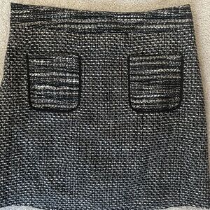 LOFT Black and White Textured Mini Skirt